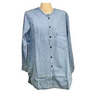 Sandrine Rose Mandarin Denim Shirt Small